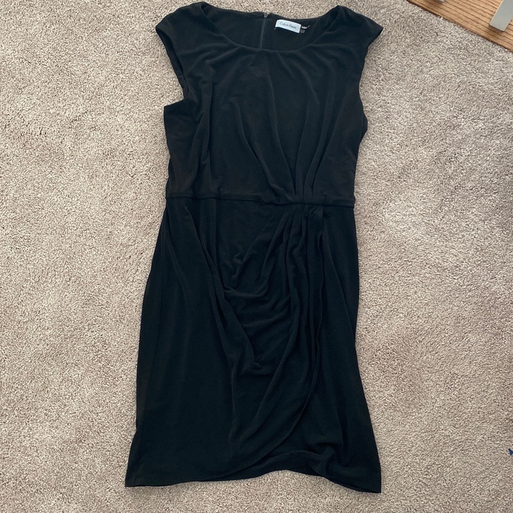 Calvin Klein size 12 black dress business professional dress faux wrap